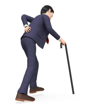 Man With Backache Shows Slipped Disk And Guy Stock Illustration