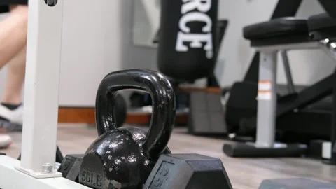 Man in background hitting a punching bag San Francisco CA USA February 5 2026 Video stock 329649784