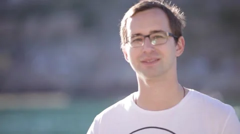 Man in the background of the sea Stock Footage 54598738