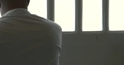 Man from backside closeup in window background Stock Footage 75187952