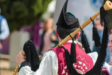 Man with bagpipes Foto stock