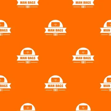Man bags pattern vector orange Illustrazione stock