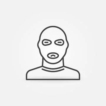 Man in Balaclava Mask linear vector concept icon Stock Illustration