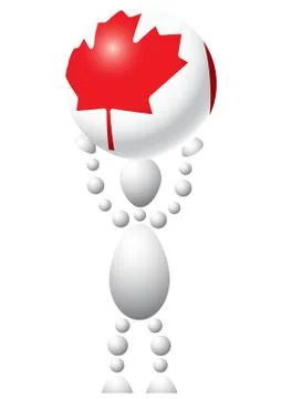 Man with ball as canada flag Stock Illustration