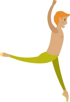 Man ballet dancer vector icon isolated on white Stock Illustration