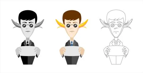 Man with bananas Stock Illustration