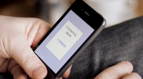 Man banking on smartphone Stock Footage 32867016