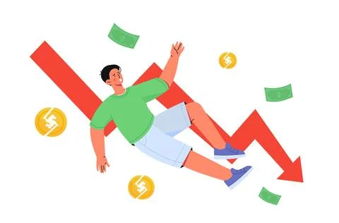 Man with bankruptcy vector concept Stock Illustration