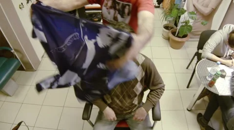 The man in the barbers trimmed. Video stock 47092265