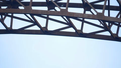 Man Base Jumping Off Bridge and Pulling Parachute, Slow Motion Stock Footage 127469710