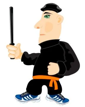 Man with bat Stock Illustration