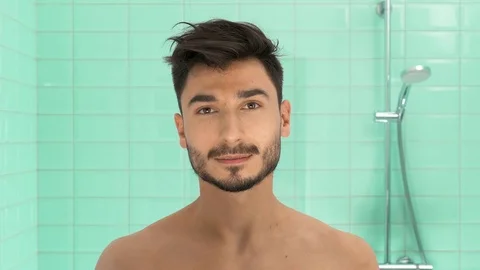 Man in bathroom Stock Footage 71377137