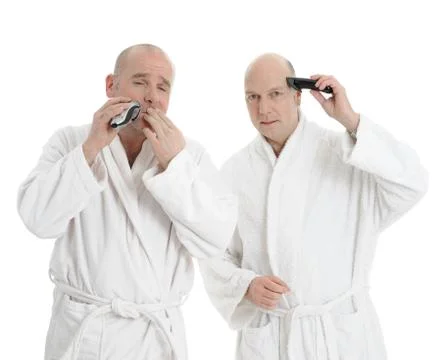 Man in bathroom Stock Photos