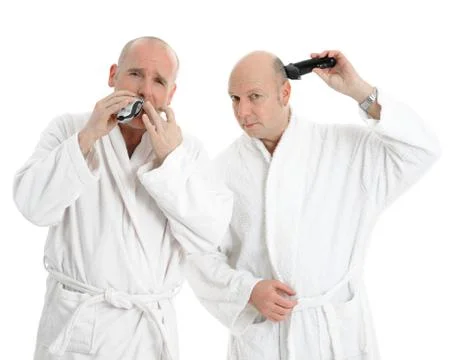 Man in bathroom Stock Photos