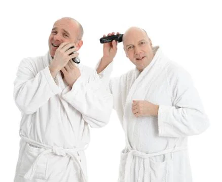 Man in bathroom Stock Photos