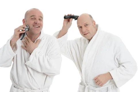 Man in bathroom Stock Photos