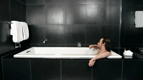Man in bathtub V2 - HD Stock Footage 12233936