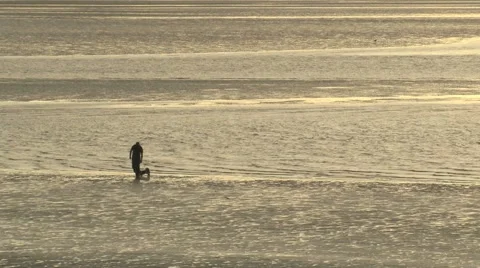 MAN ON BEACH Stock Footage 6123926