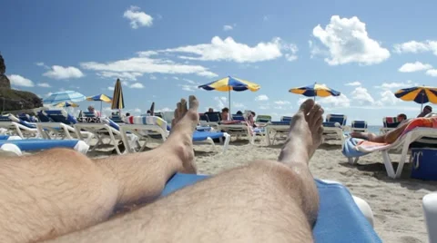 Man at the beach. Video stock 8653616