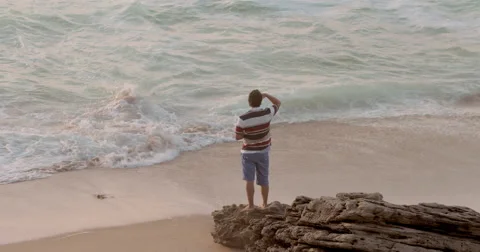 Man at the Beach Stock Footage 41530359