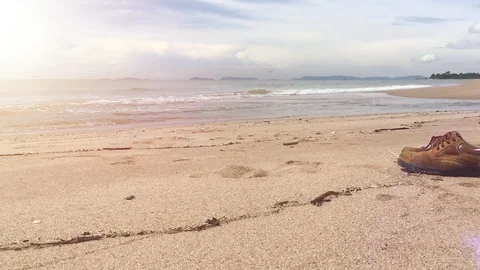 A man on the beach Video stock 96628633