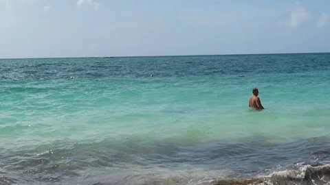 Man at the Beach Stock Footage 118535982