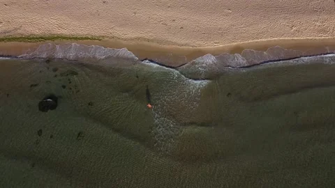 Man  on the beach Stock Footage 138441037