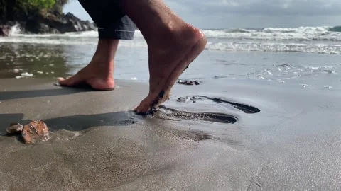 Man on the beach Stock Footage 287046919