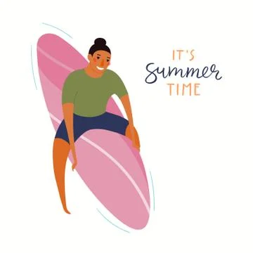 Man on the beach illustration Stock Illustration