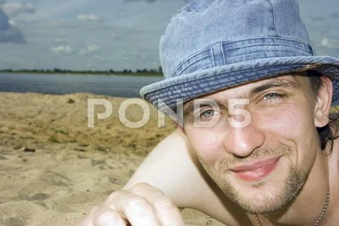 Man on a beach Stock Photos