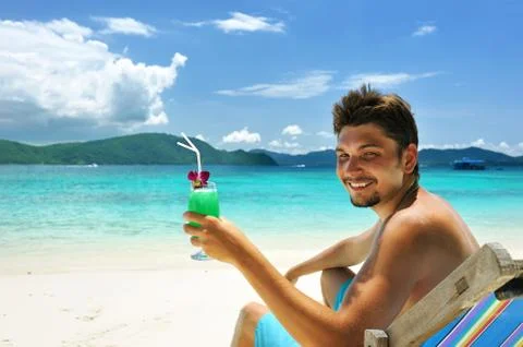 Man on a beach Stock Photos