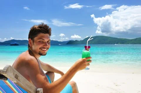 Man on a beach Foto stock