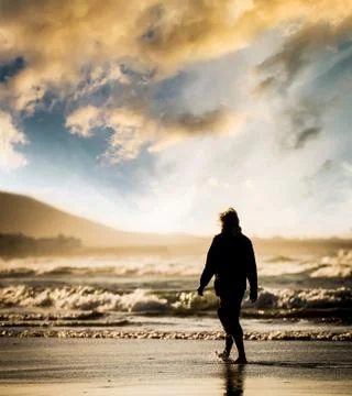 Man on the beach Stock Photos