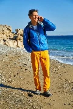 Man on the beach Stock Photos