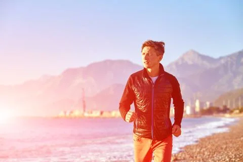 Man on the beach Stock Photos