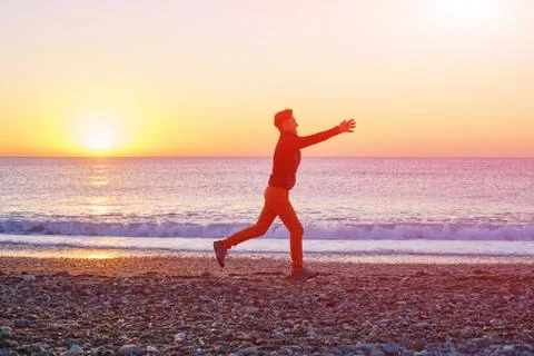 Man on the beach Stock Photos