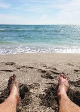Man at Beach Stock Photos