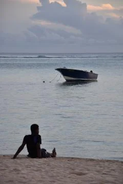 A man on a beach 写真素材