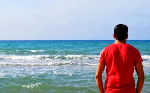 Man on the beach Stock-Fotos