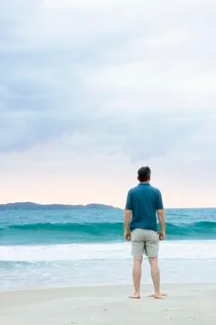 Man on the beach Stock Photos