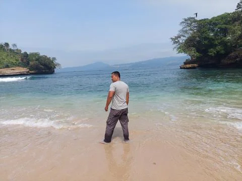 A man at the beach Foto stock