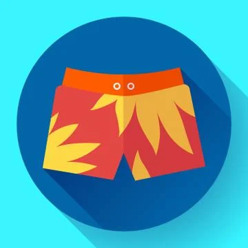 Man Beach Shorts Vector icon. Flat design style. Illustrazione stock