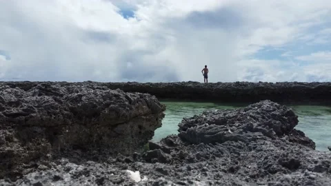 Man on the beach thinking Stock Footage 144641632