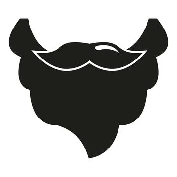 Man beard and mustache black silhouette icon Stock-Illustration