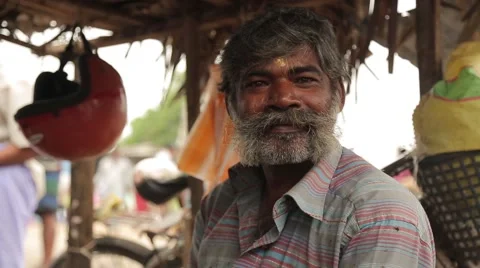 Man with beard and mustache in Sri Lanka Stock Footage 49365954