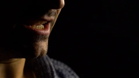 Man With Beard And Says Something. Close Up. Slow Motion 스톡 동영상 101822228