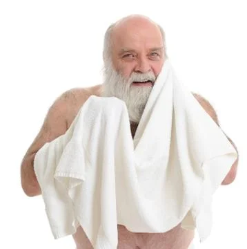 Man with beard and towel Stock Photos