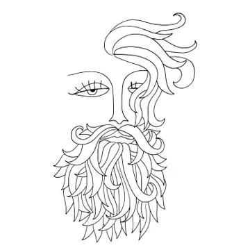 Man with beard. Hipster style. Vector illustration Stock Illustration