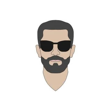 Man with beard icon Stock Illustration
