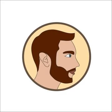 Man with beard icon Stock Illustration